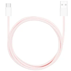 Linocell Flätad USB-A- till USB-C-kabel Rosa 1 m