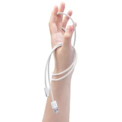 Linocell Flätad USB-A- till USB-C-kabel Vit 2 m