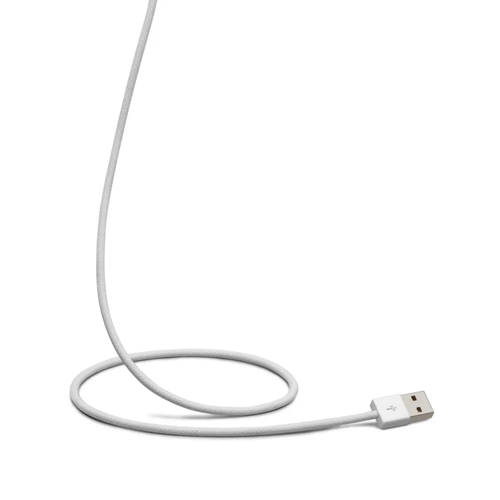 Linocell Flätad USB-A- till USB-C-kabel Vit 2 m