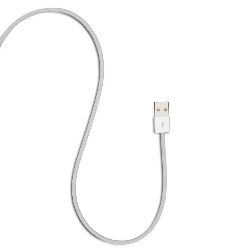 Linocell Flätad USB-A- till USB-C-kabel Vit 2 m