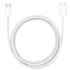 Linocell Flätad USB-A- till USB-C-kabel Vit 2 m