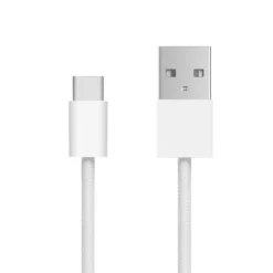 Linocell Flätad USB-A- till USB-C-kabel Vit 1 m