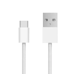 Linocell Flätad USB-A- till USB-C-kabel Vit 0,5 m