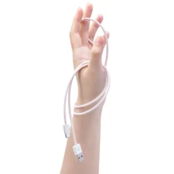 Linocell Flätad USB-A- till USB-C-kabel Rosa 2 m