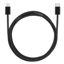 Linocell Flätad USB-C- till Lightning-kabel Svart 1 m
