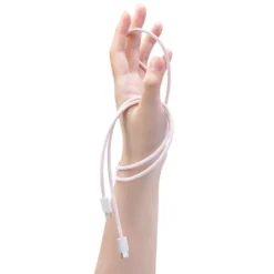 Linocell Flätad USB-C- till Lightning-kabel Rosa 2 m