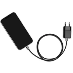 Linocell Flätad USB-C- till Lightning-kabel Svart 0,5 m