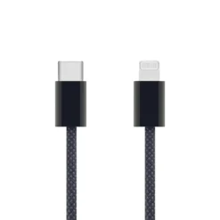 Linocell Flätad USB-C- till Lightning-kabel Svart 0,5 m