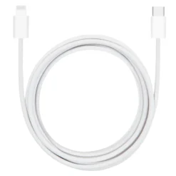 Linocell Flätad USB-C- till Lightning-kabel Vit 2 m