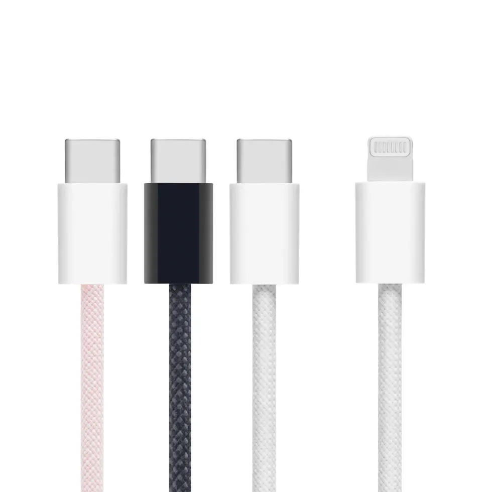 Linocell Flätad USB-C- till Lightning-kabel Vit 0,5 m