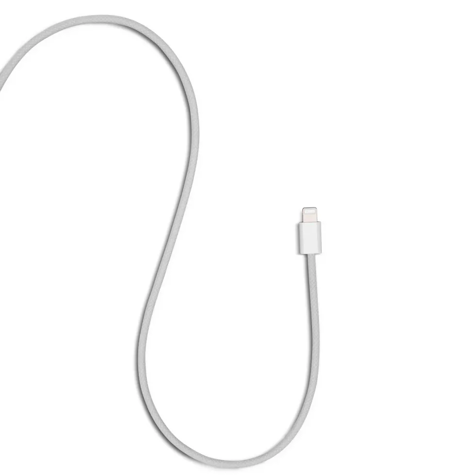 Linocell Flätad USB-C- till Lightning-kabel Vit 0,5 m