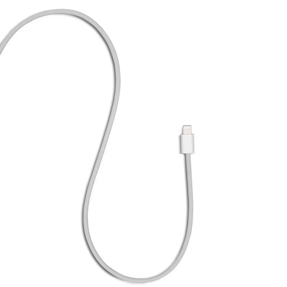 Linocell Flätad USB-C- till Lightning-kabel Vit 0,5 m