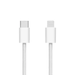 Linocell Flätad USB-C- till Lightning-kabel Vit 1 m