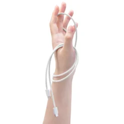 Linocell Flätad USB-C- till Lightning-kabel Vit 1 m