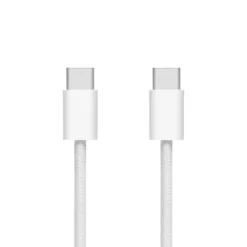 Linocell Flätad USB-C- till USB-C-kabel 60W Vit 2 m