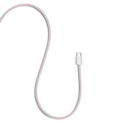 Linocell Flätad USB-C- till USB-C-kabel 60W Rosa 2 m