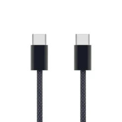 Linocell Flätad USB-C- till USB-C-kabel 60W Svart 0,5 m