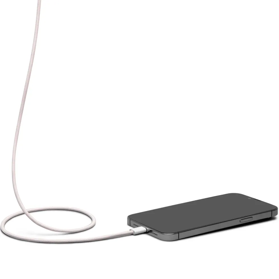 Linocell Flätad USB-C- till USB-C-kabel 60W Rosa 0,5