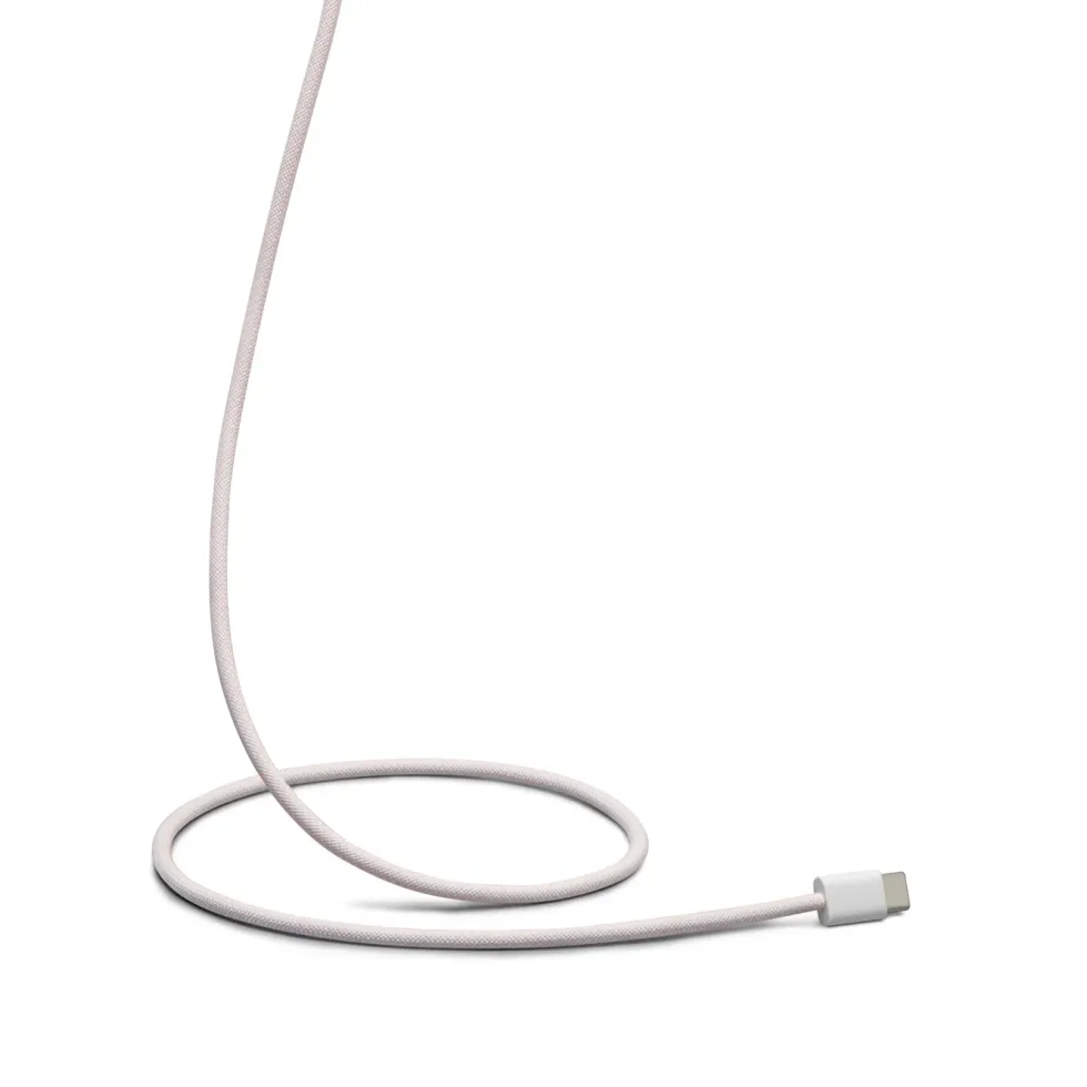 Linocell Flätad USB-C- till USB-C-kabel 60W Rosa 0,5