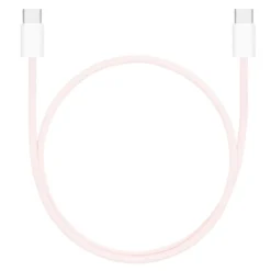 Linocell Flätad USB-C- till USB-C-kabel 60W Rosa 0,5