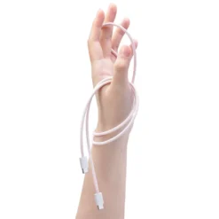 Linocell Flätad USB-C- till USB-C-kabel 60W Rosa 1 m