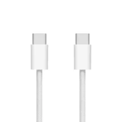 Linocell Flätad USB-C- till USB-C-kabel 60W Vit 1 m