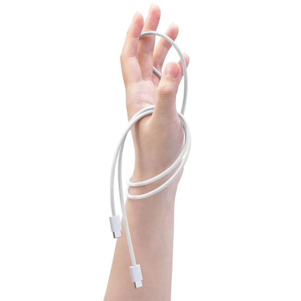 Linocell Flätad USB-C- till USB-C-kabel 240 W Vit 2m