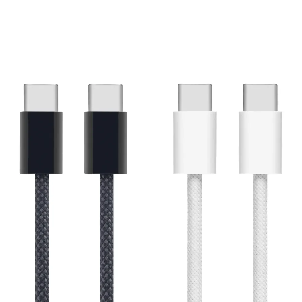 Linocell Flätad USB-C- till USB-C-kabel 240 W Vit 2m