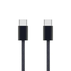Linocell Flätad USB-C- till USB-C-kabel 60W Svart 1 m