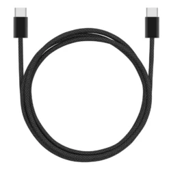 Linocell Flätad USB-C- till USB-C-kabel 60W Svart 1 m
