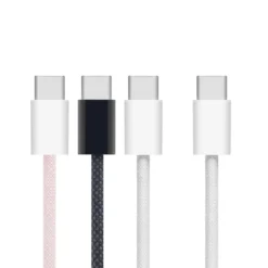 Linocell Flätad USB-C- till USB-C-kabel 60W Svart 1 m