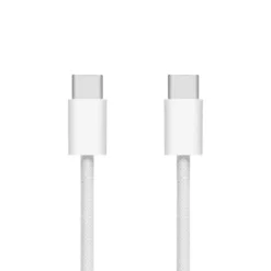 Linocell Flätad USB-C- till USB-C-kabel 60W Vit 0,5 m