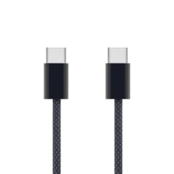 Linocell Flätad USB-C- till USB-C-kabel 60W Svart 2 m