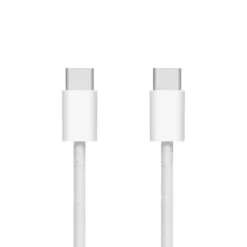 Linocell Flätad USB-C- till USB-C-kabel 240 W Vit 1m