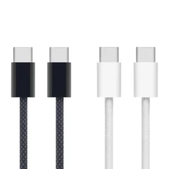 Linocell Flätad USB-C- till USB-C-kabel 240 W Vit 1m
