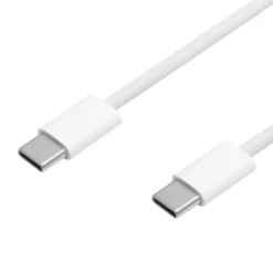 Linocell Flätad USB-C- till USB-C-kabel 240 W Vit 1m