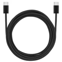 Linocell Flätad USB-C- till USB-C-kabel 240 W Svart 2m
