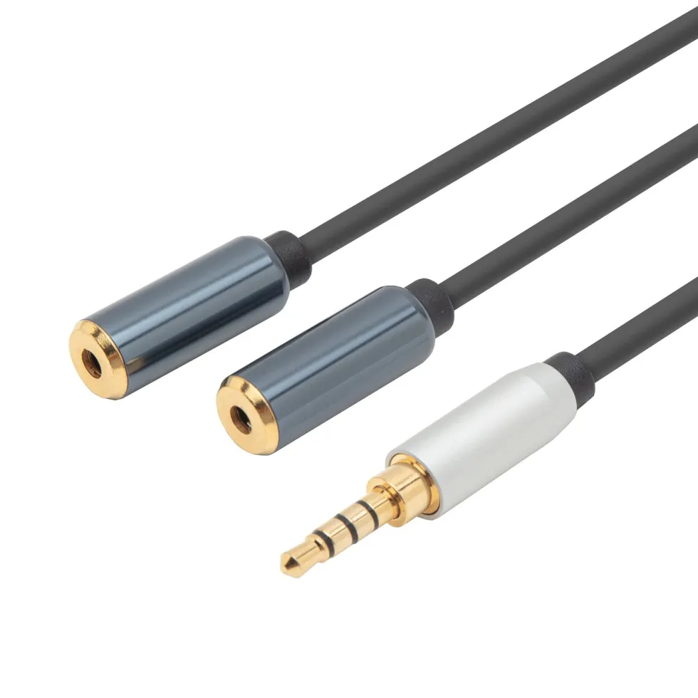 Linocell Förgreningskabel för 3,5 mm-kontakt Svart
