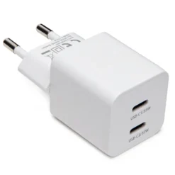 Linocell GaN snabbladdare 35 W PD med 2 USB-C-portar Vit
