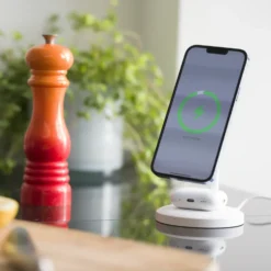 Linocell 2-i-1 laddstation för trådlös laddning Vit