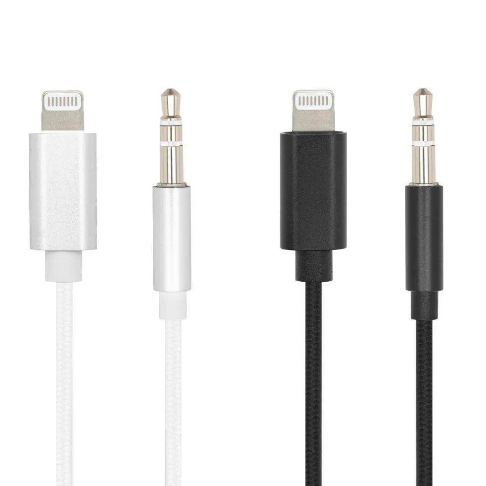 Linocell Lightning till 3,5 mm-kabel 1 m Svart