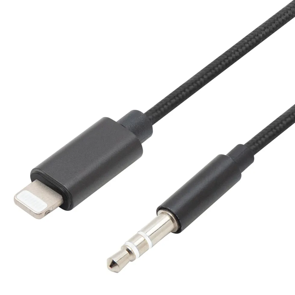 Linocell Lightning till 3,5 mm-kabel 1 m Svart