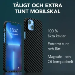 Linocell Premium Kevlar Tåligt skal för iPhone 13 Mini Svart