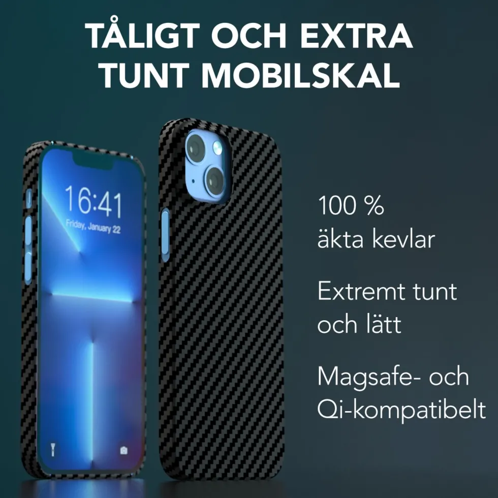 Linocell Premium Kevlar Tåligt skal för iPhone 13 Mini Svart