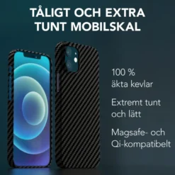 Linocell Premium Kevlar Tåligt skal för iPhone 12 Mini Svart