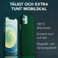 Linocell Premium Kevlar Tåligt skal för iPhone 12 & 12 Pro Grön