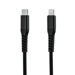 Linocell Premium Kevlar USB-C- till Lightning-kabel Svart 0,5 m