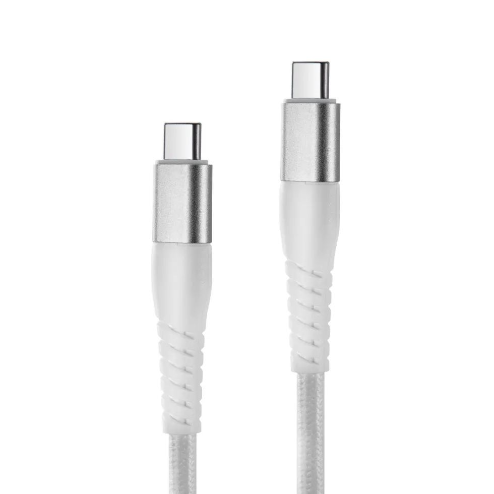 Linocell Premium Kevlar USB-C 3.2-kabel Vit 1 m