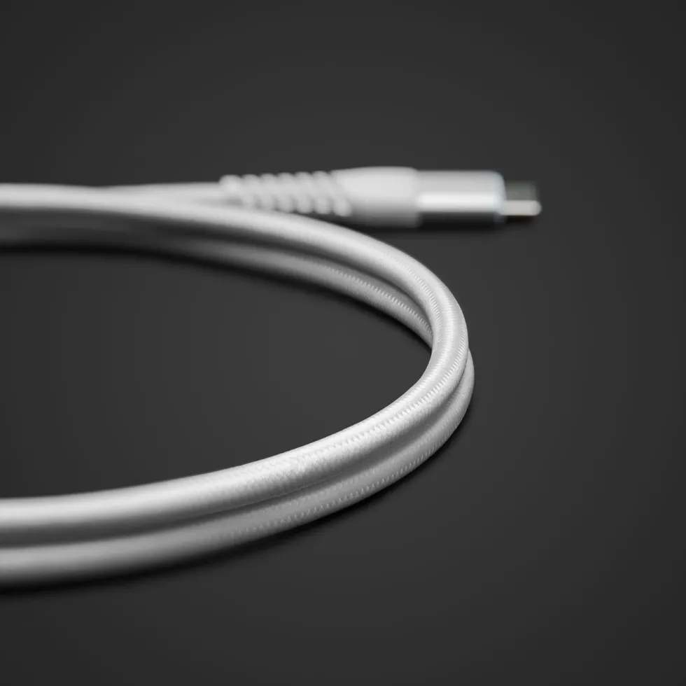 Linocell Premium Kevlar USB-C 3.2-kabel Vit 1 m