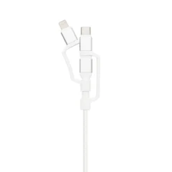 Linocell Premium USB-A till Micro-USB, Lightning och USB-C adapter Vit